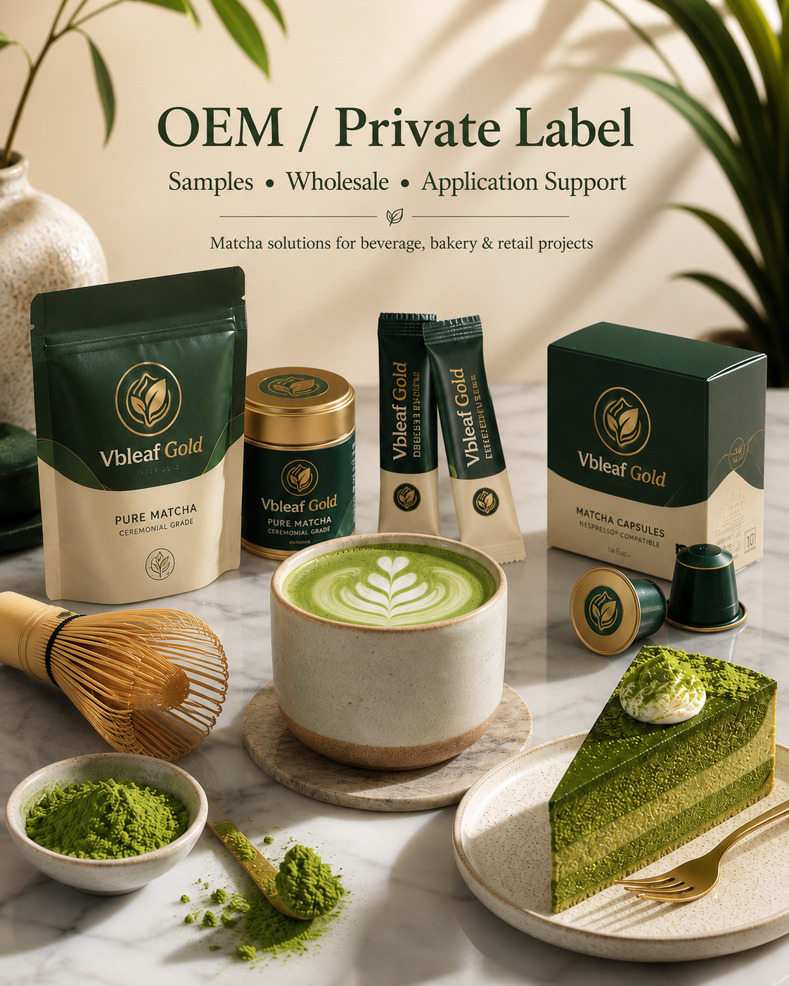 Vbleafgoldtea Facebook ad: OEM / Private Label Matcha