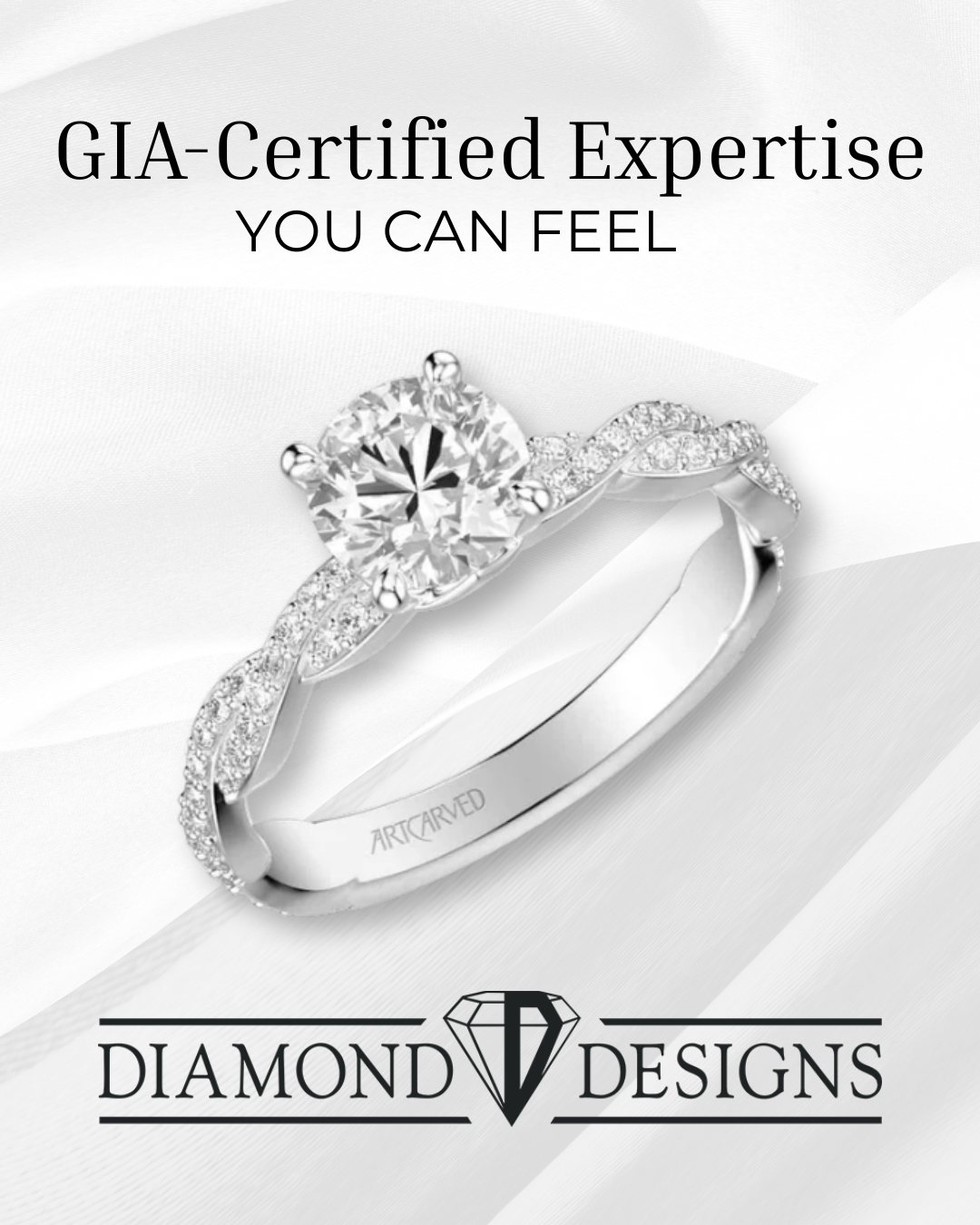 Diamond Designs Facebook ad: Expert Jewelers, Locally Trusted.