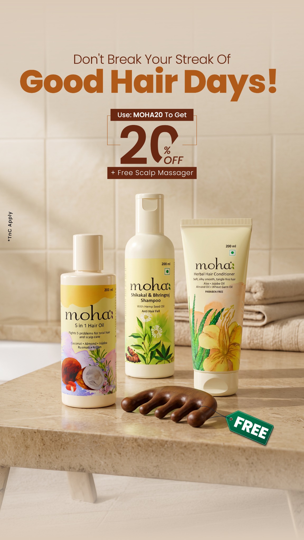 moha: Facebook ad: Moha Hair care range