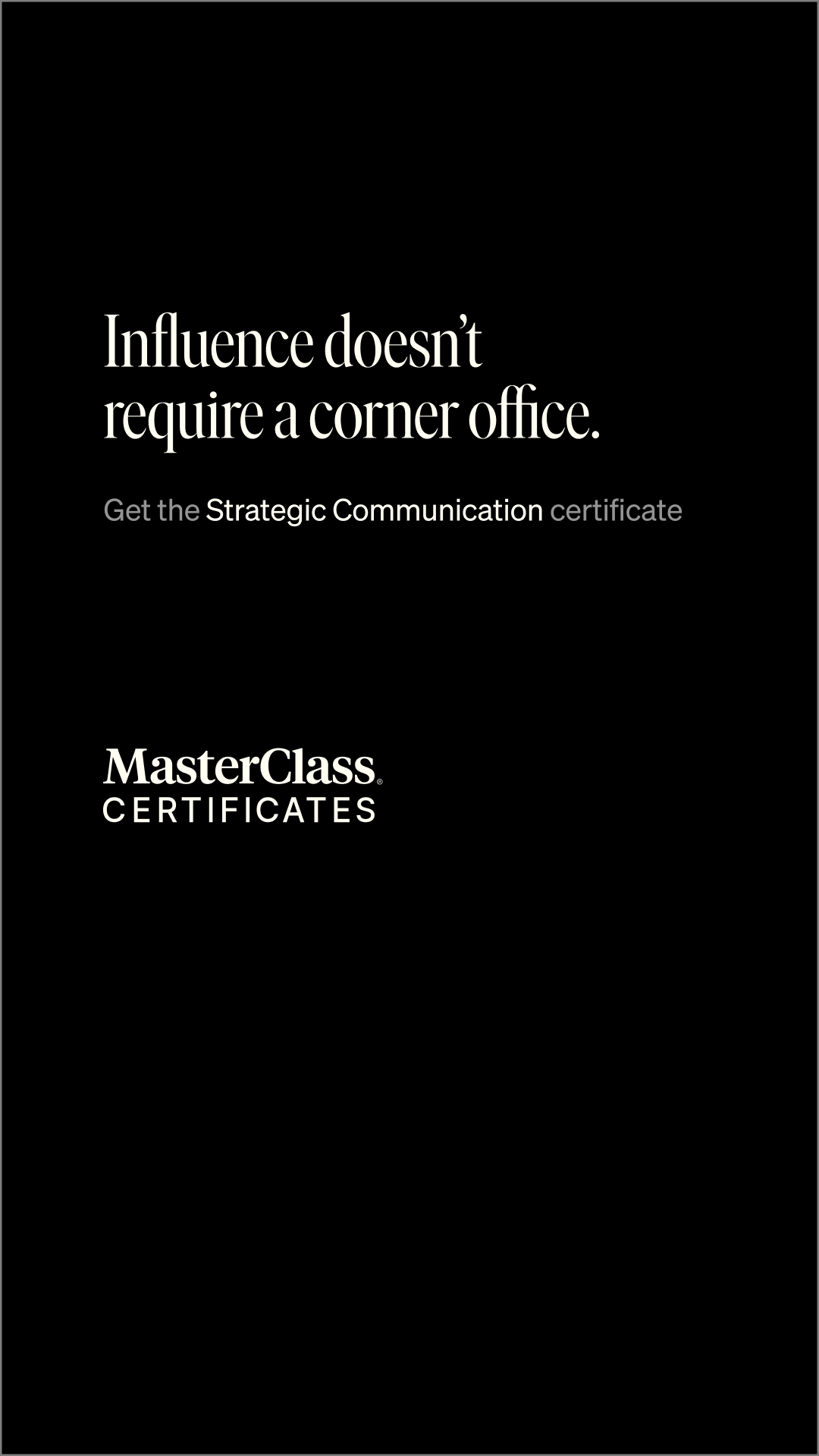 MasterClass Facebook ad