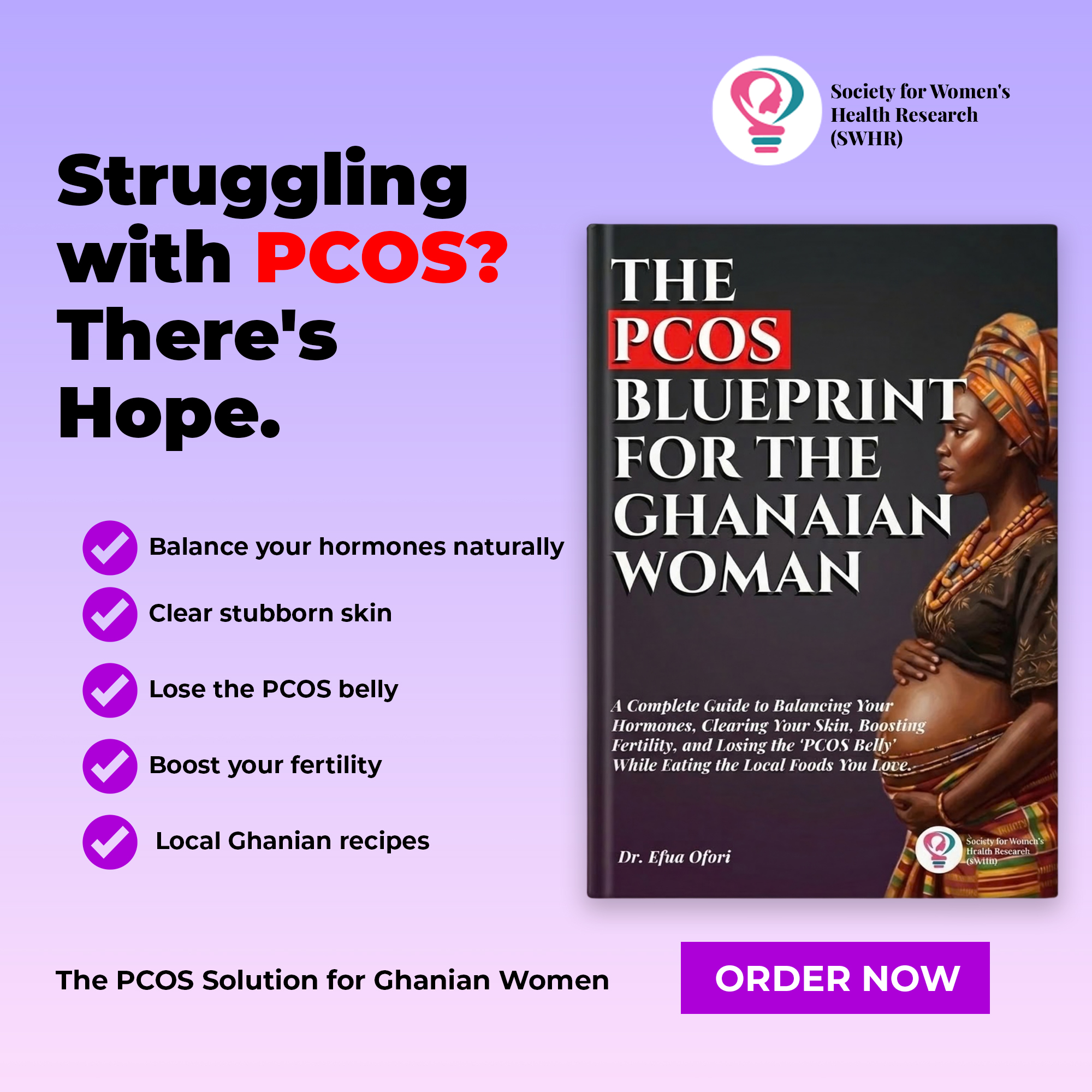 Society for Women's Health Research - SWHR Facebook ad: PCOS Help Built for Ghanaian Women