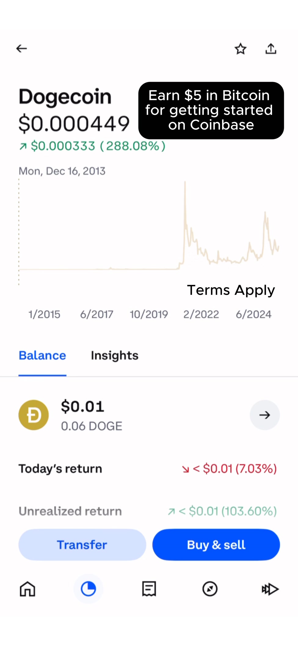 Coinbase Facebook ad: Simplify Dogecoin with Coinbase