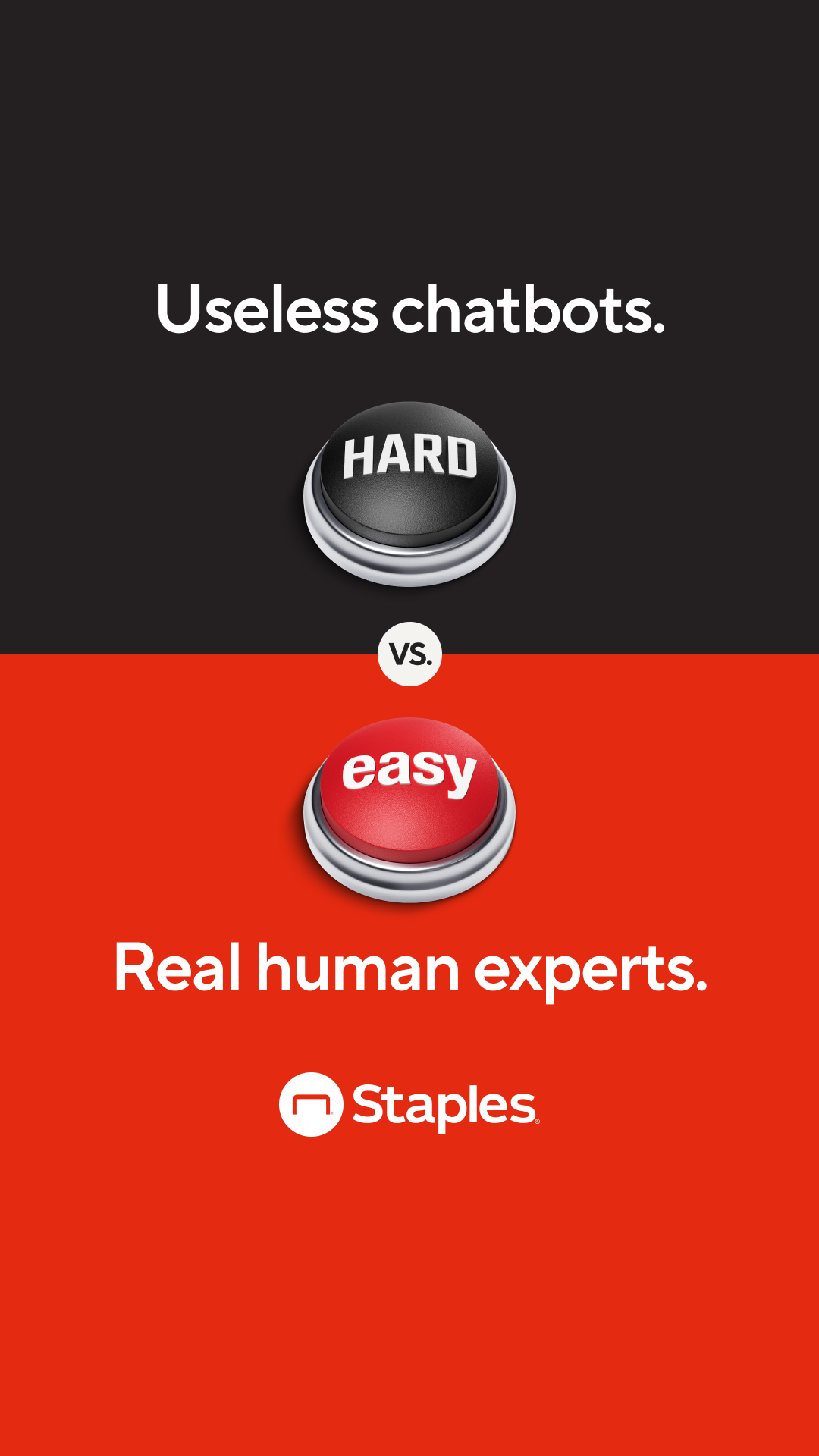 Staples Facebook ad: Save time and money.