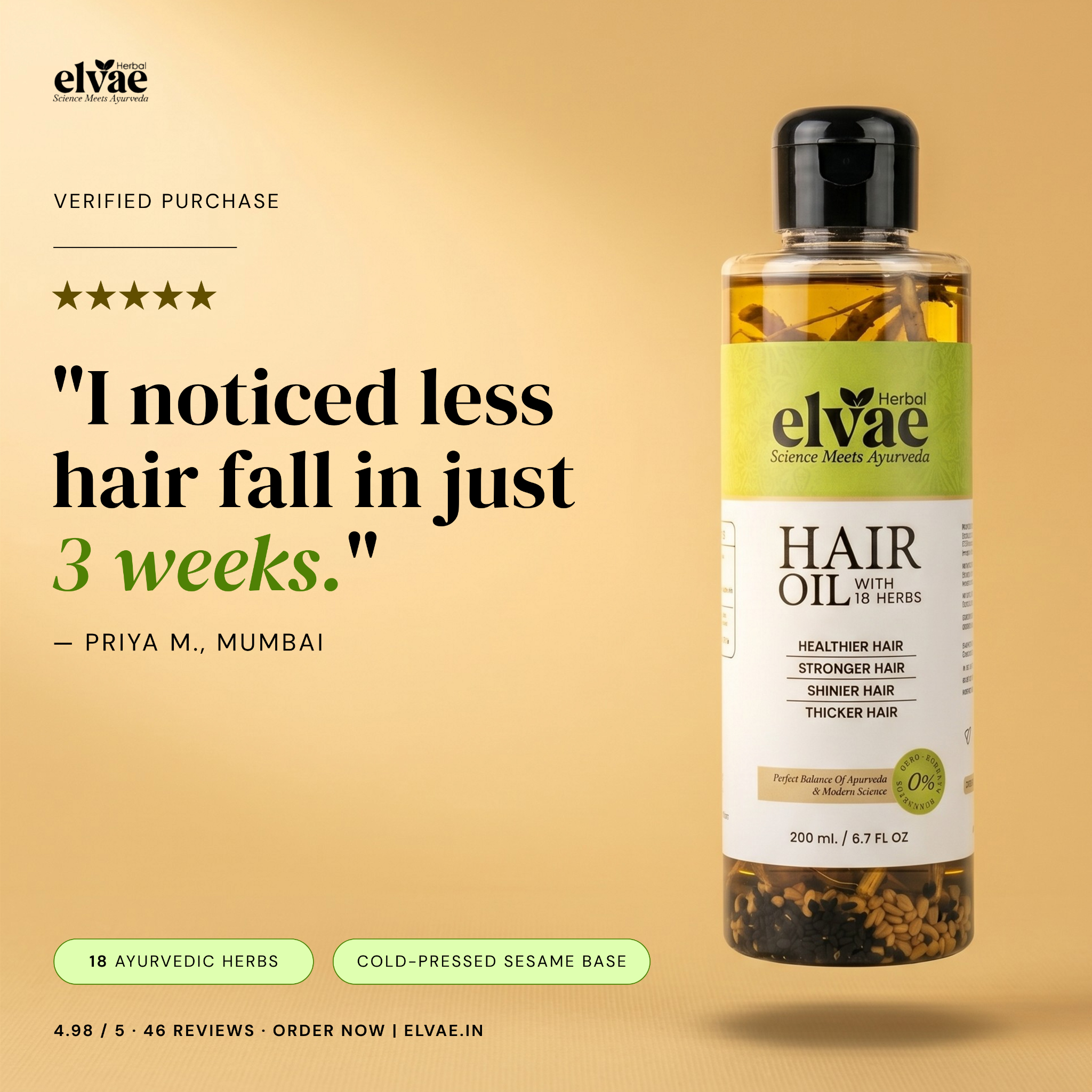 Elvae Herbal Facebook ad: Finish Your Hair Ritual