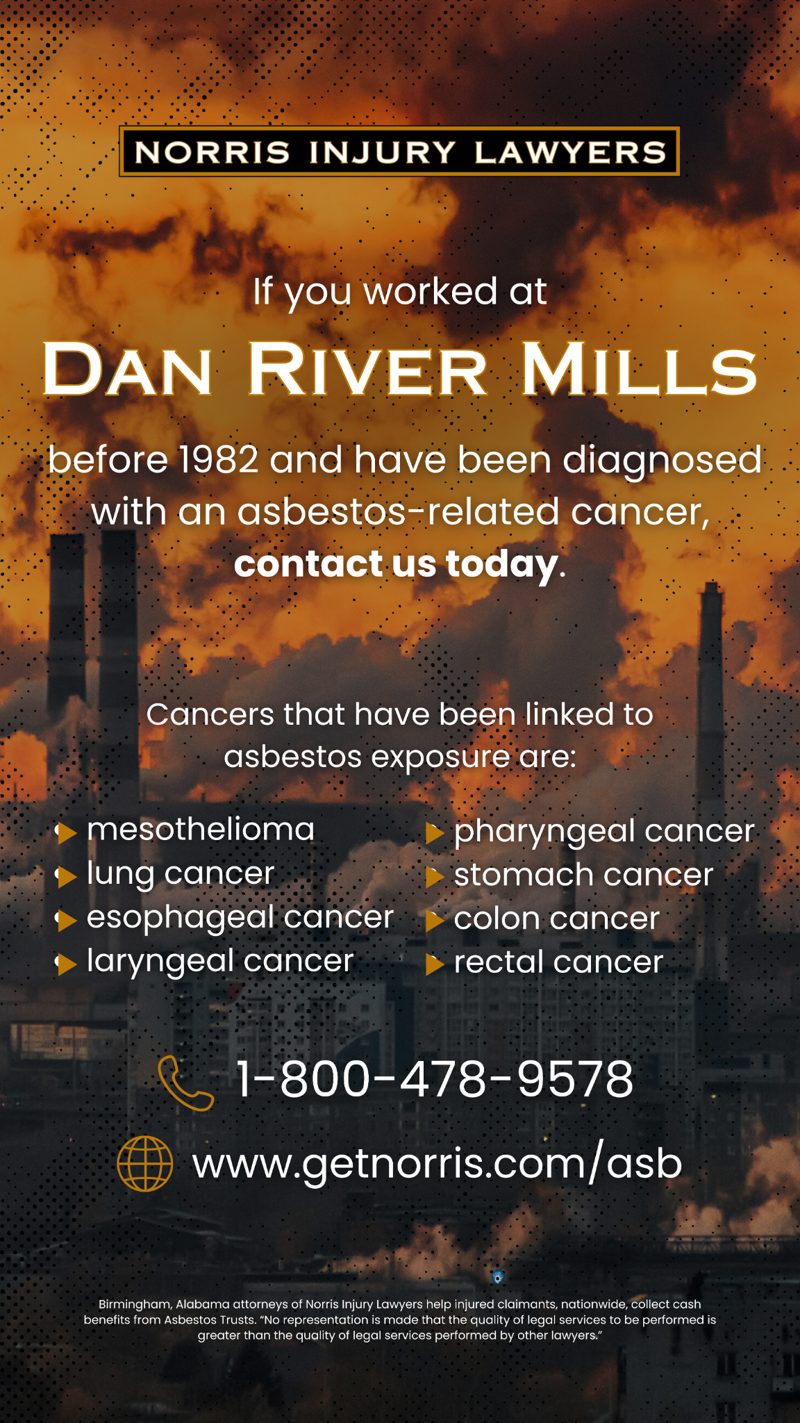 Norris Injury Lawyers Facebook ad from Mar 19, 2026