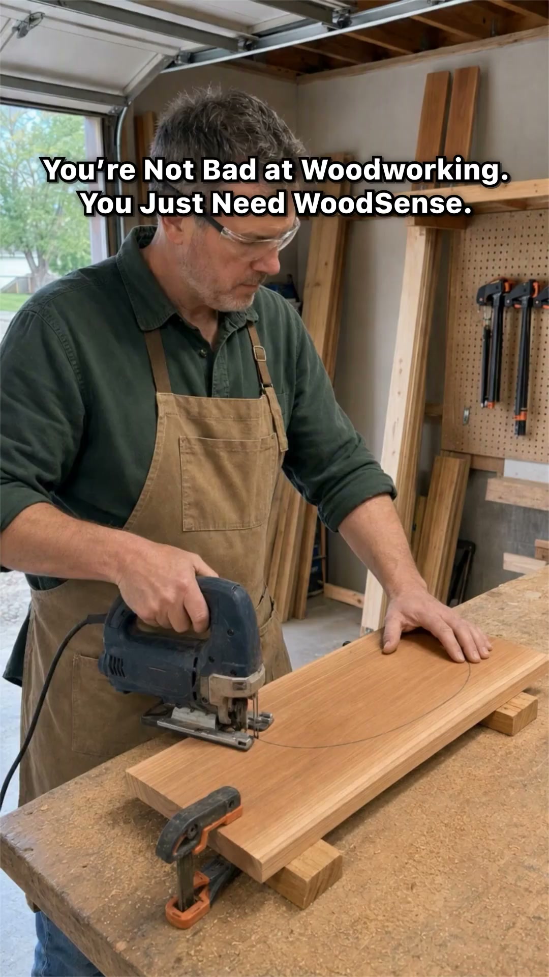 WoodSense Facebook ad: Become a woodworking expert