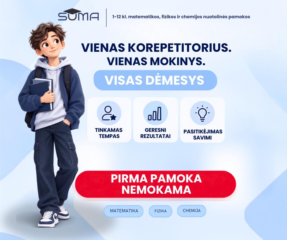 SUMA Facebook ad: Išbandyk pirmą pamoką ir įsitikink pats