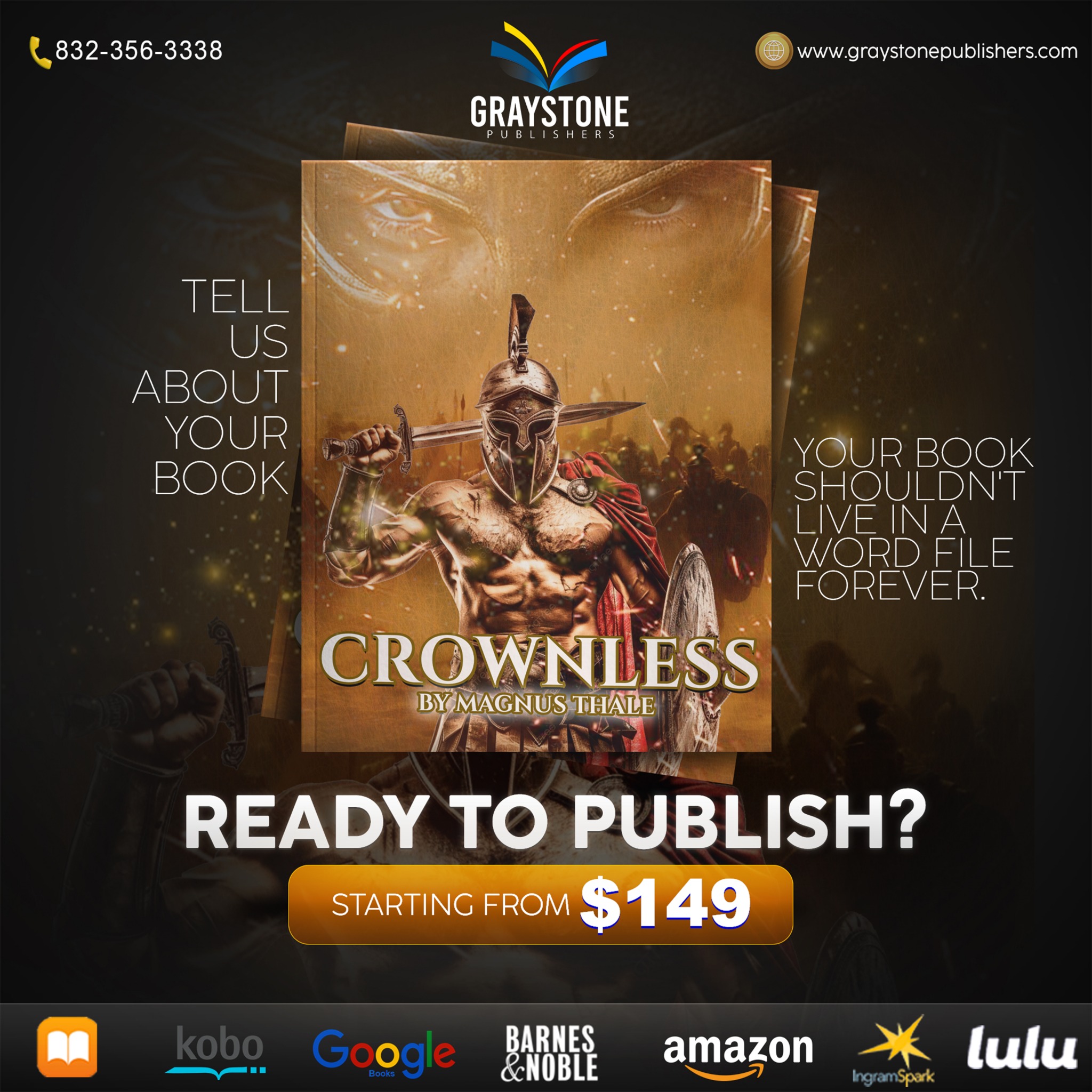 GrayStone Publishers Facebook ad: Publish Your Book Now!