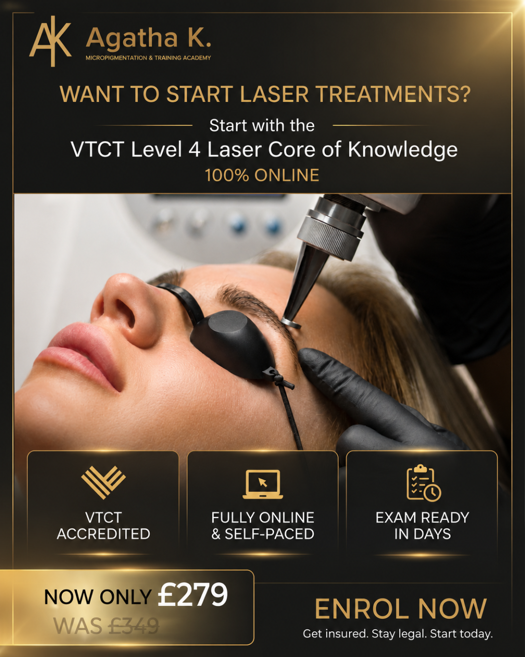 Agatha K. Micropigmentation & Training Academy Facebook ad: Core of Knowledge for Laser Devices