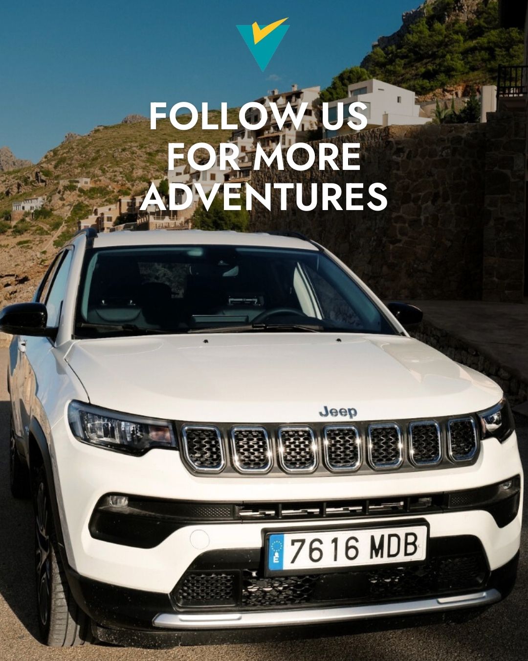 Vanrell Car Rental Facebook ad: Follow us. DIscover Mallorca with us!