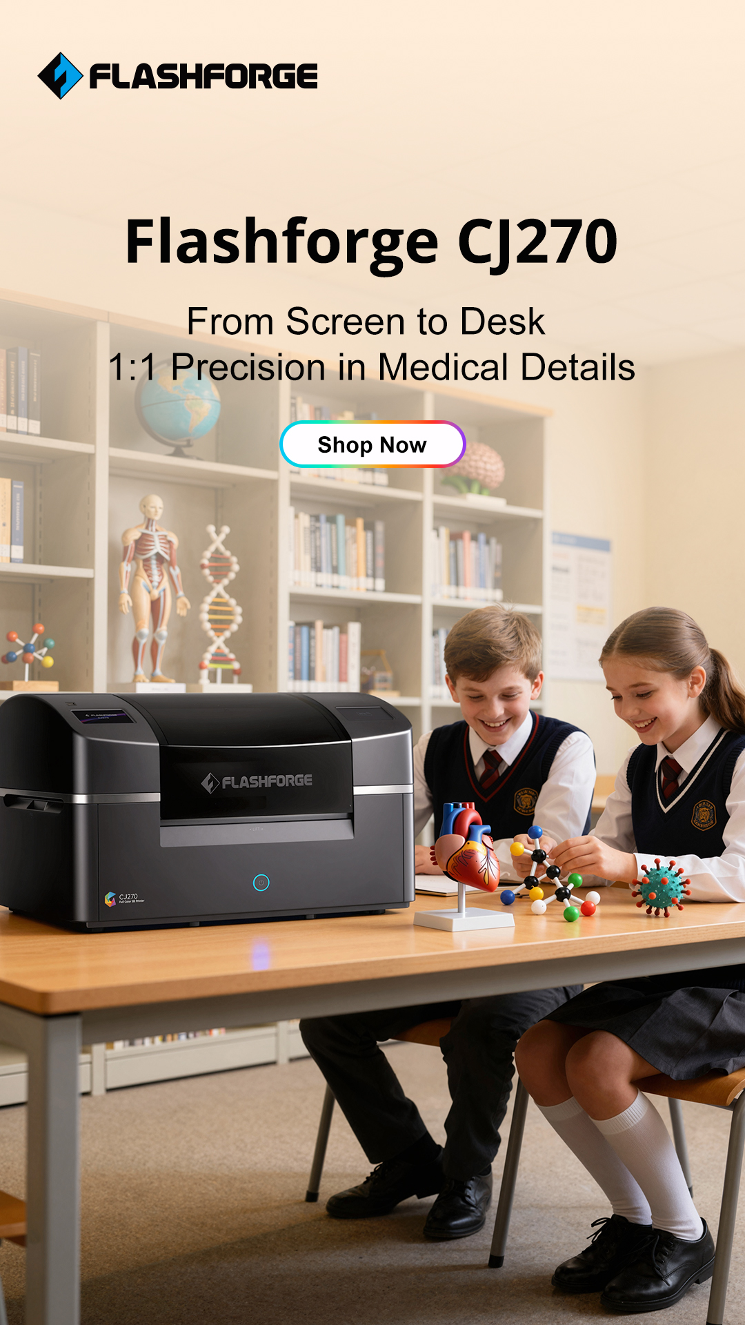 Flashforge Facebook ad: Flashforge CJ270-- Millions of Colors,One Print.The…