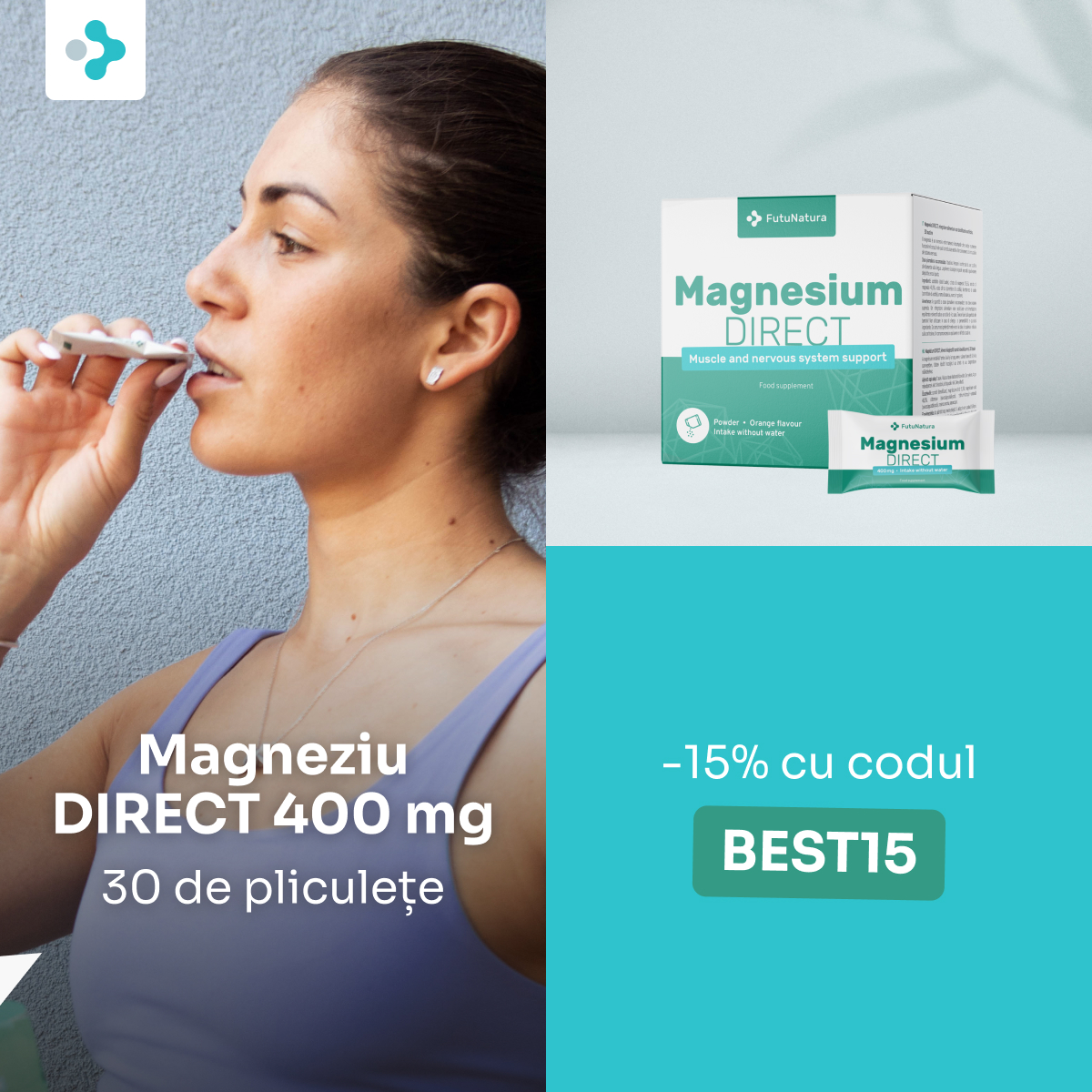 FutuNatura România Facebook ad: 15% reducere: cod BEST15