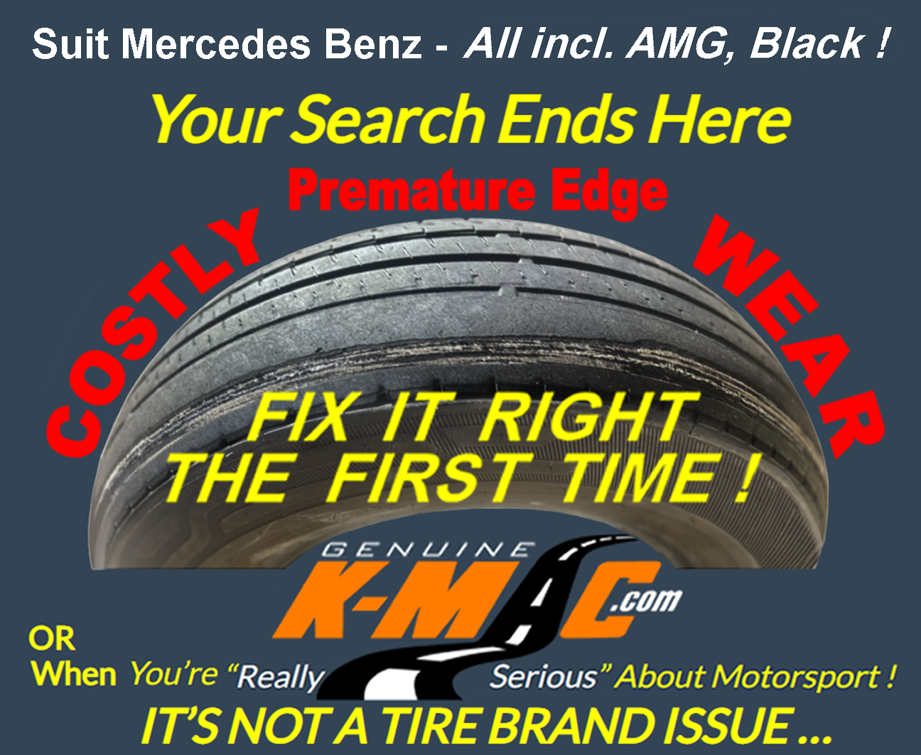 K-MAC Camber Caster Kits Facebook ad: EXCESS EDGE TIRE WEAR - FIX IT RIGHT…