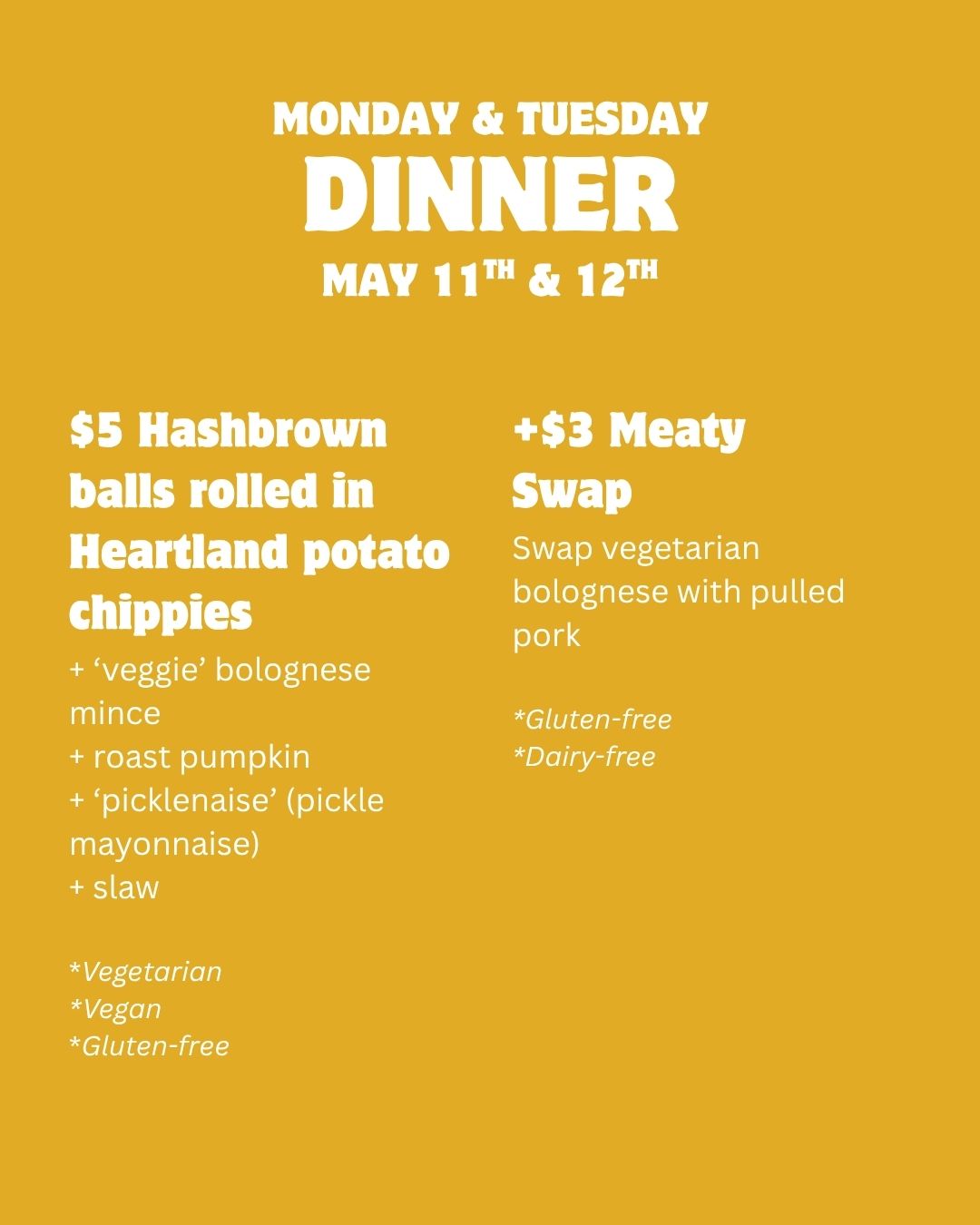 The Bowling Club - Dunedin Facebook ad: Next week's menu is here!