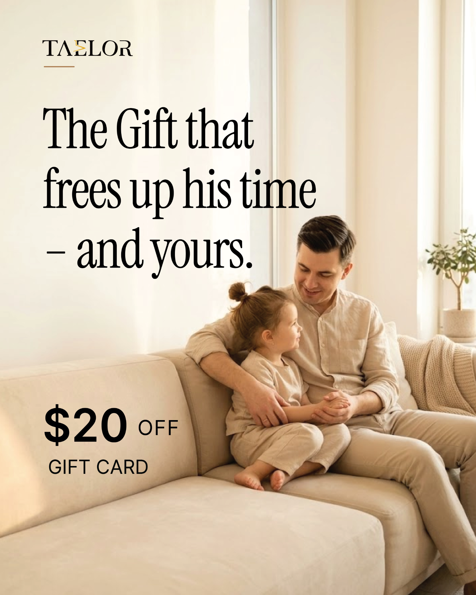 Taelor Facebook ad: $20 OFF Gift Card