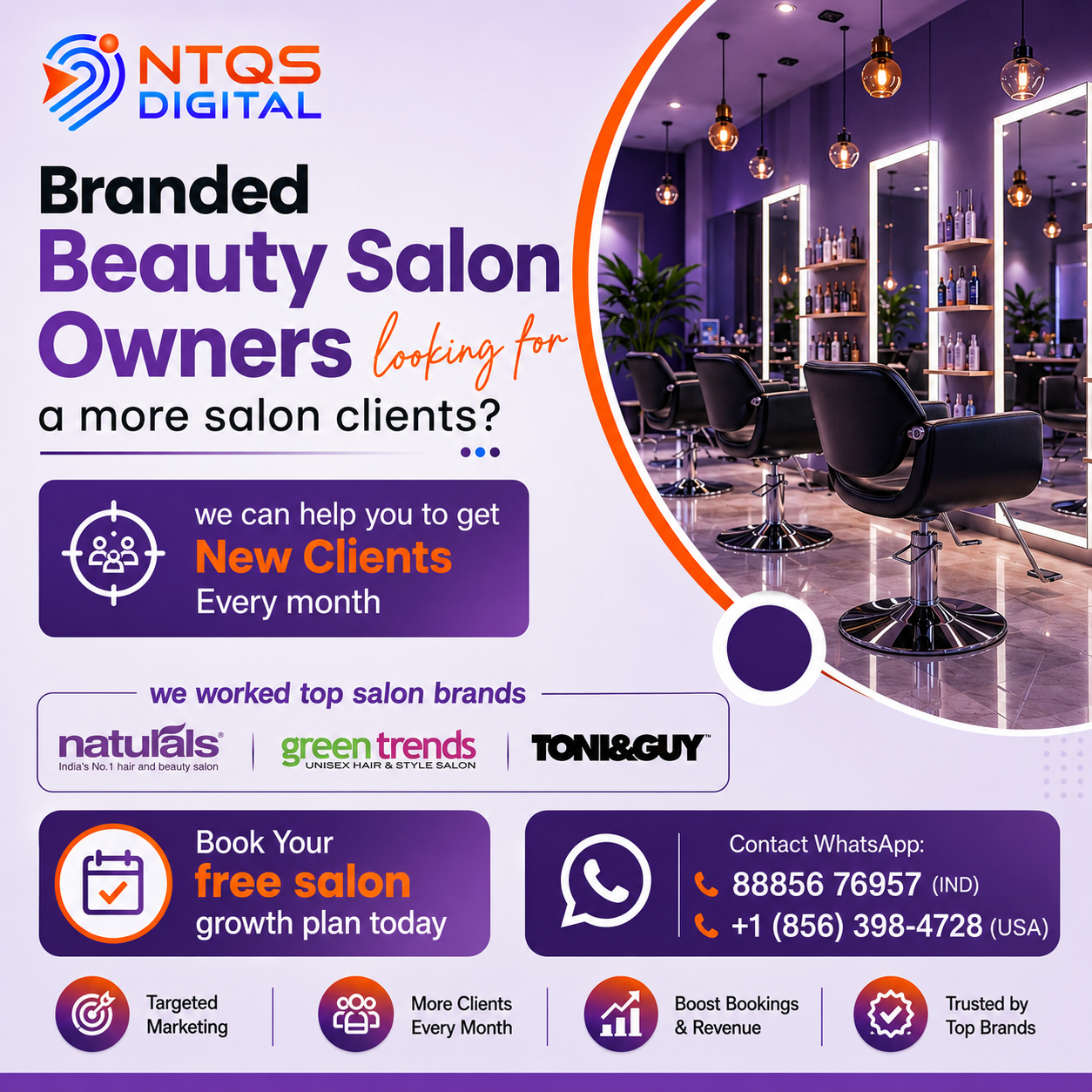 NTQS Digital Facebook ad: Digital Marketing for Salon Franchises