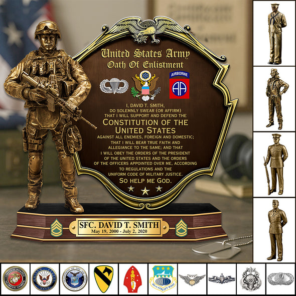 Proud U.S. Veteran Facebook ad: Veteran Oath Of Enlistment Personalized Acrylic Block…