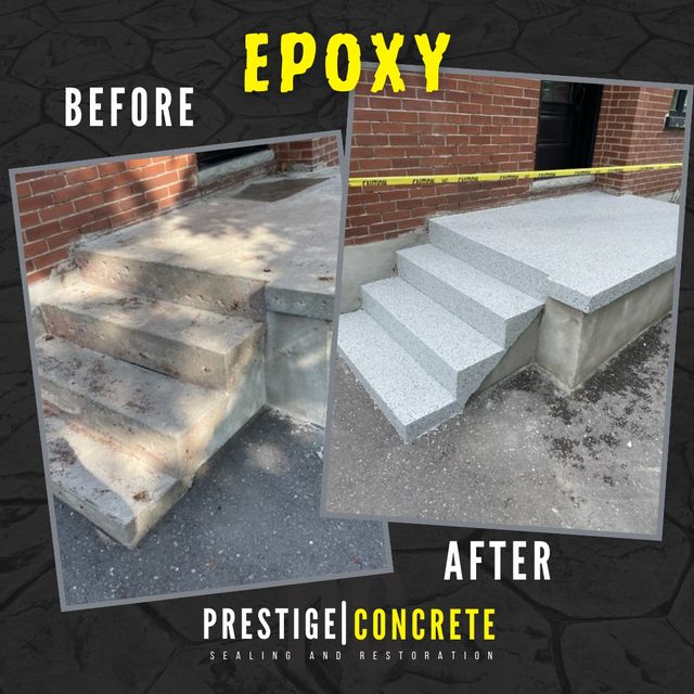 Prestige Concrete Sealing and Restoration Facebook ad: Complete Porch Restorations.