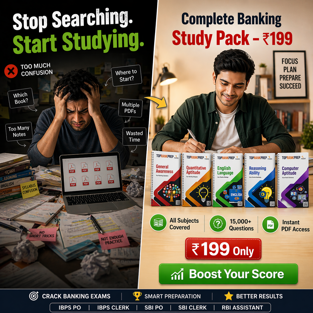 Top Rank Prep Facebook ad: Final Hours-Get Banking PDFs-₹199