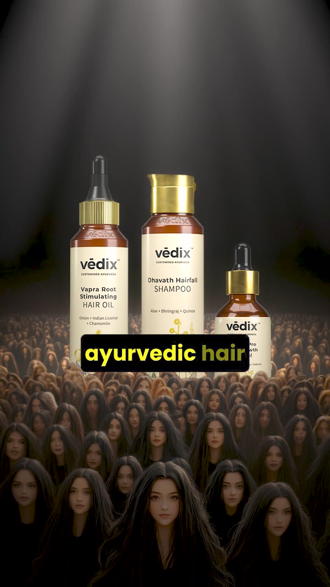 Ayurvedic Lifestyle Facebook ad: World’s No.1 Customised Ayurvedic Hair Care- Shop Vedix Now!