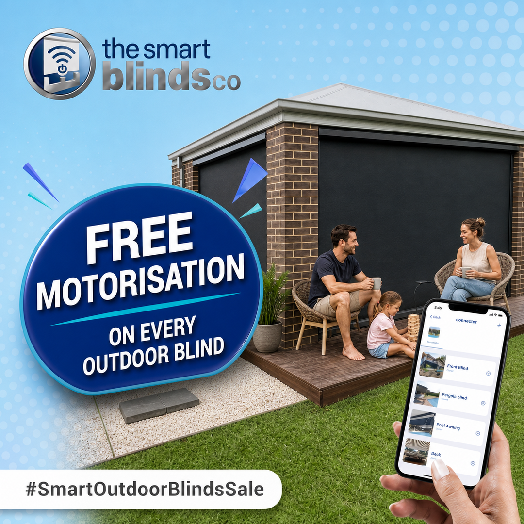 The Smart Blinds Co Facebook ad: Largest Range of Outdoor Blinds Brands In The State