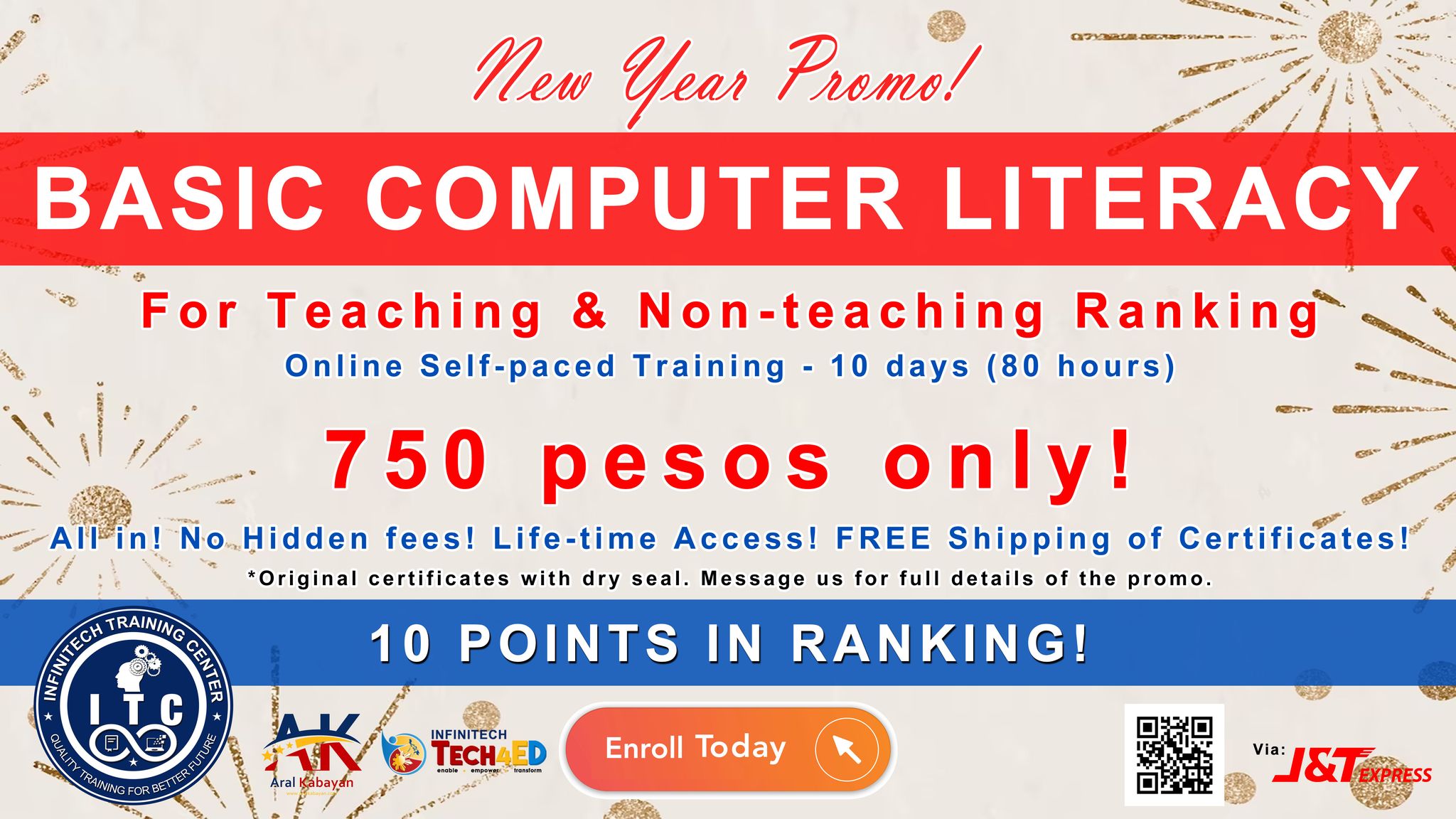 InfiniTech Training Center Facebook ad: 750 PESOS ONLY!