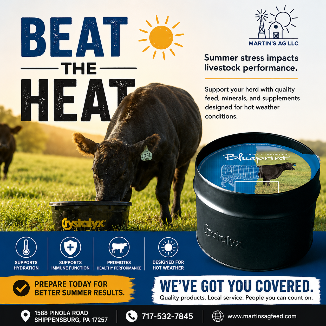 Martin's Ag, LLC Facebook ad: Beat The Heat This Summer
