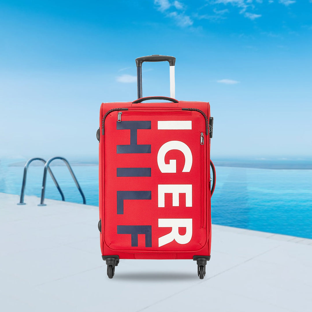 Bagline Facebook ad: Upgrade every journey with Tommy Hilfiger Travel Gear.
