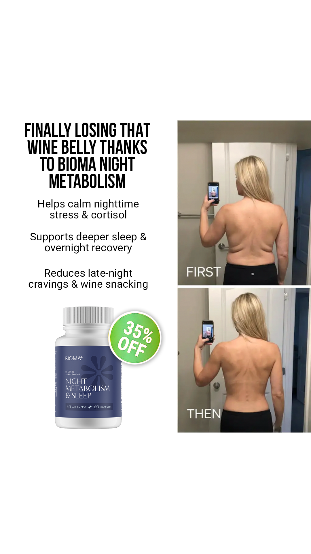 Bioma Night Metabolism Facebook ad: t’s about feeling alive again || Spring Sale: -35%
