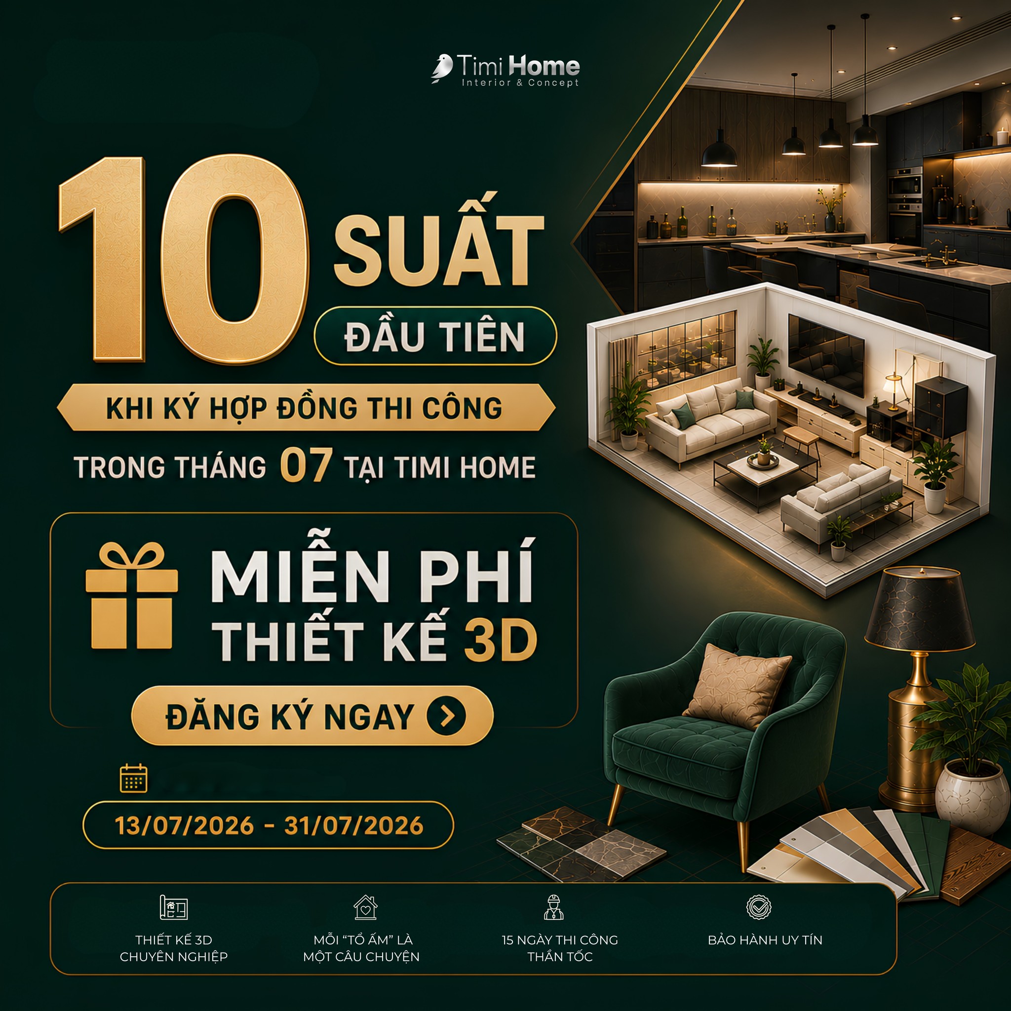 Timi Home - Thiết Kế Thi Công Nội Thất Facebook ad: ƯU ĐÃI ĐẶC BIỆT | MIỄN PHÍ 100%…