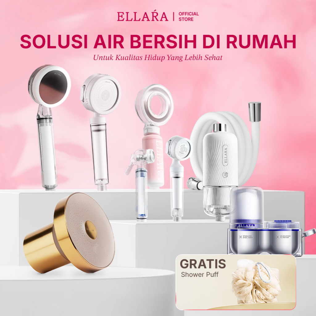 Ellara.id - Shower & Skin Wellness Facebook ad: Air keran mengandung klorin yang bisa bikin kulit…