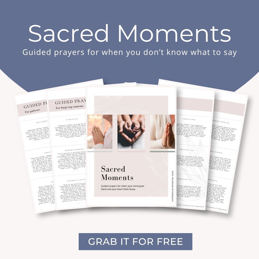 Footprints of Inspiration Facebook ad: Free Guided Prayers for When You Don't Know What to Say