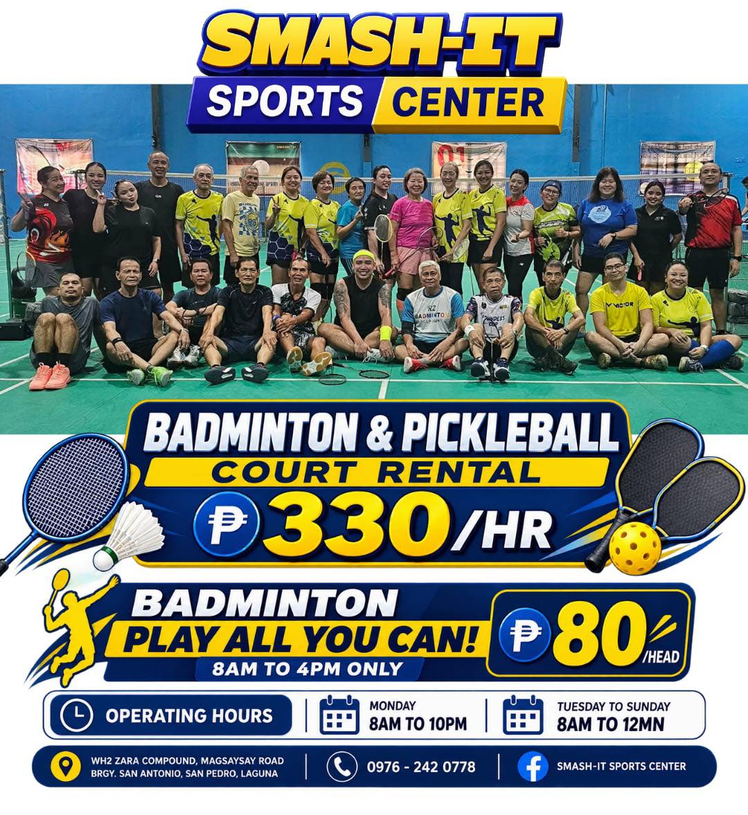 Smash-It Sports Center Facebook ad: READY TO SMASH?
