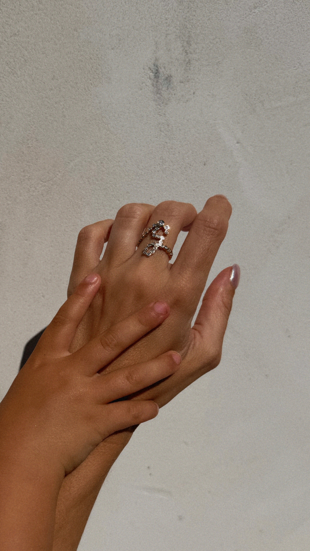 By Lucia Facebook ad: Custom Signature Initial Pavé Ring