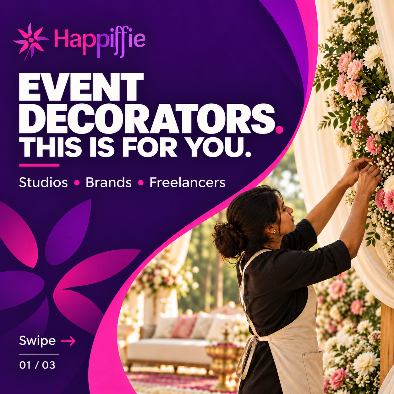 Happiffie Facebook ad: Event decorators in Chennai-are you ready for more…