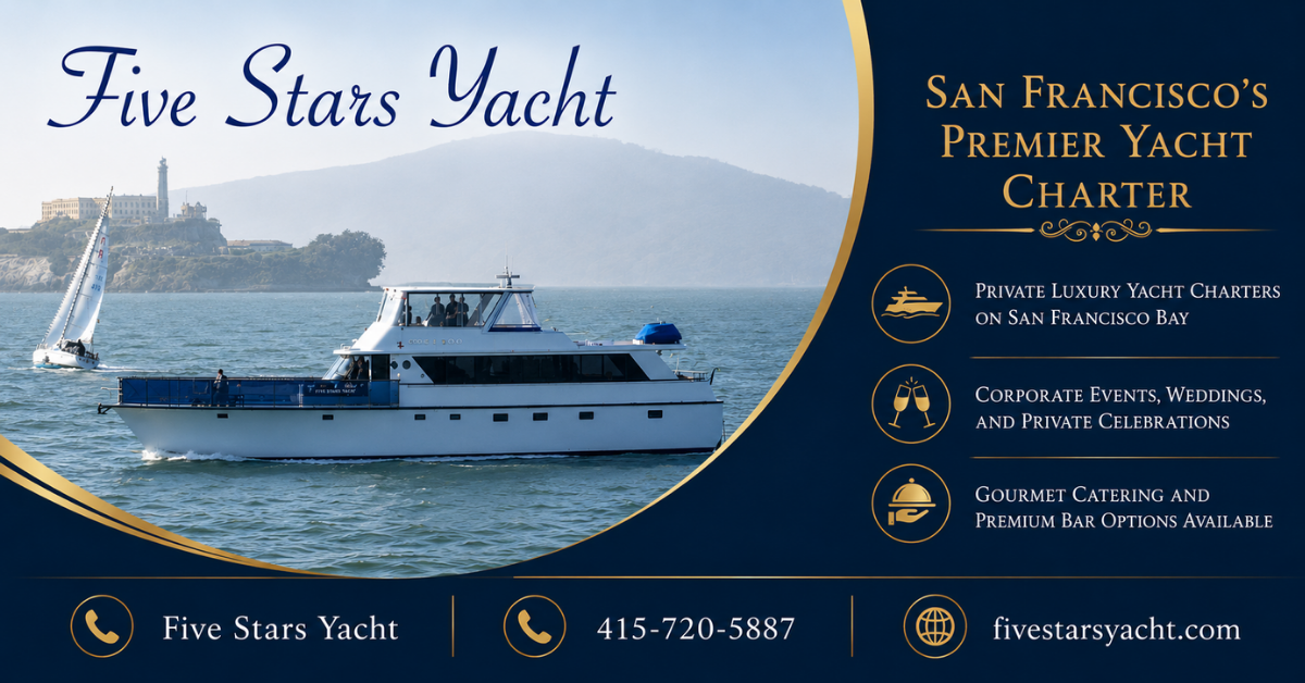 FIVE STARS YACHT Facebook ad: Contact us for your private Charter.