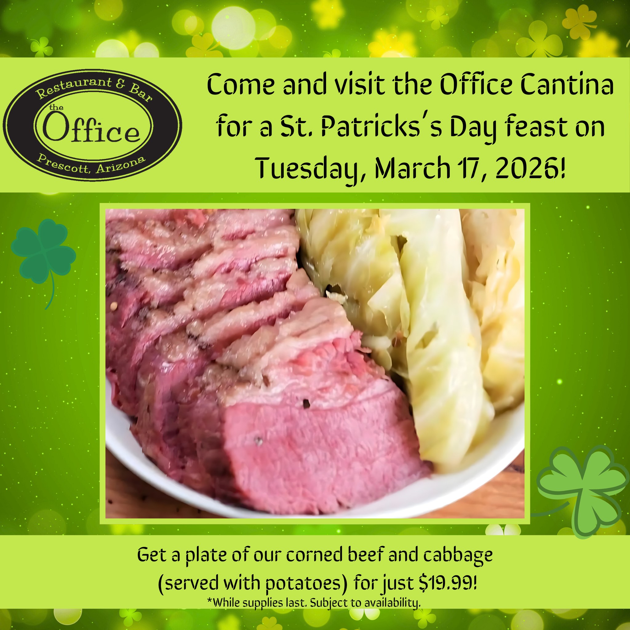 The Office Restaurant & Bar Facebook ad: The Office Restaurant | Salsa • Spirits • Sports