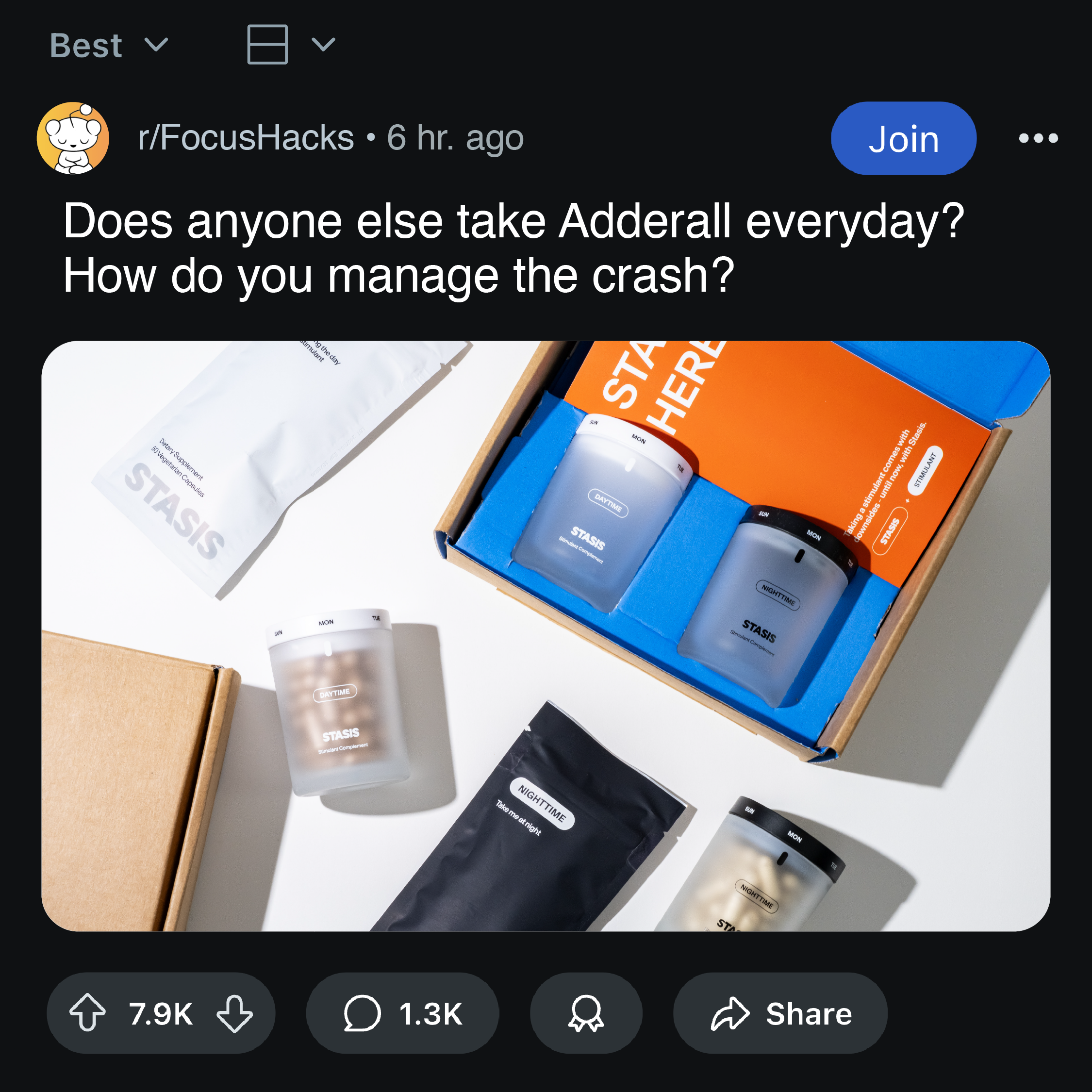Stasis Facebook ad