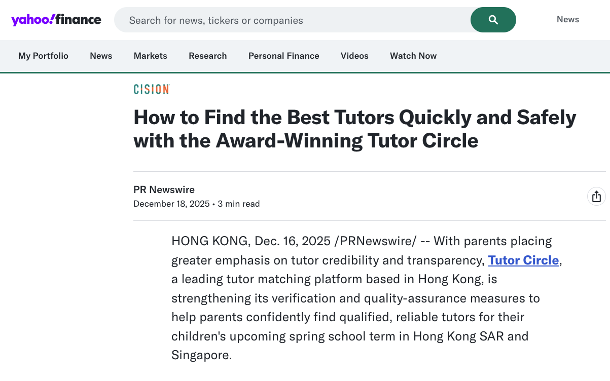 Tutor Circle Singapore Facebook ad
