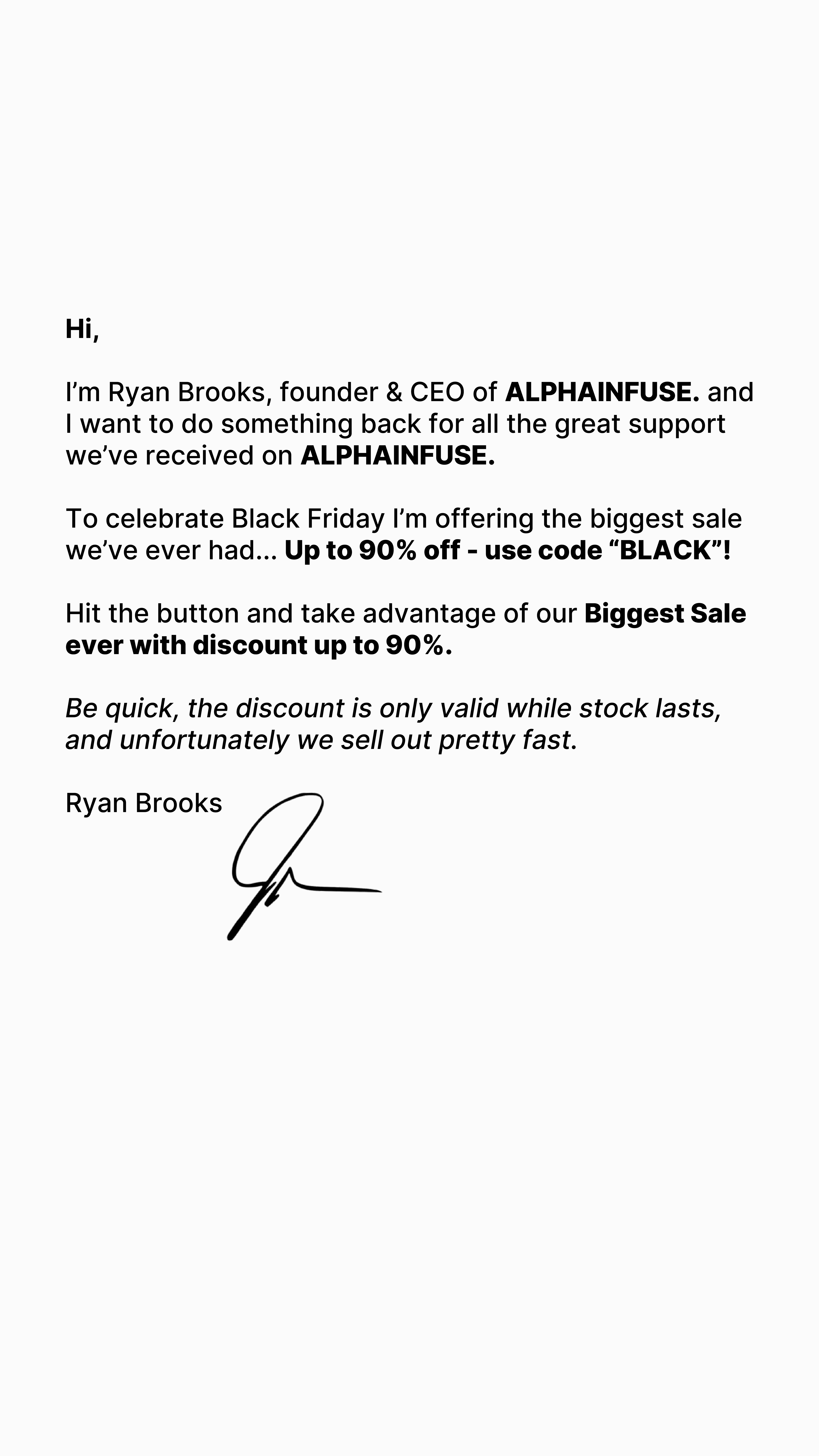 AlphaInfuse Facebook ad