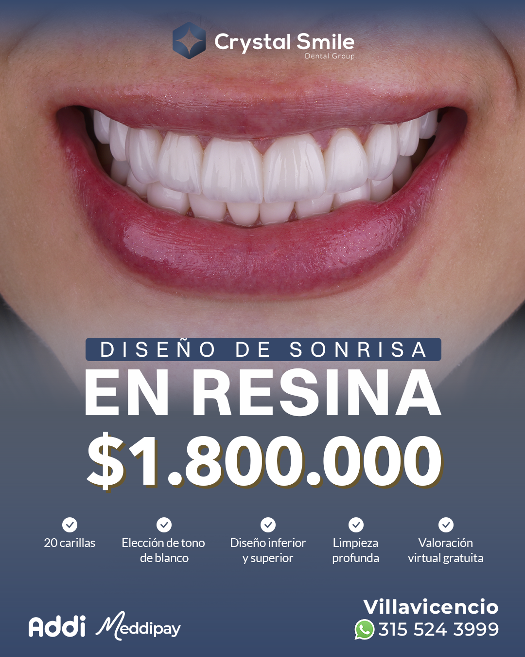 Crystal Smile Dental Group Facebook ad: Valoración Virtual Gratis!