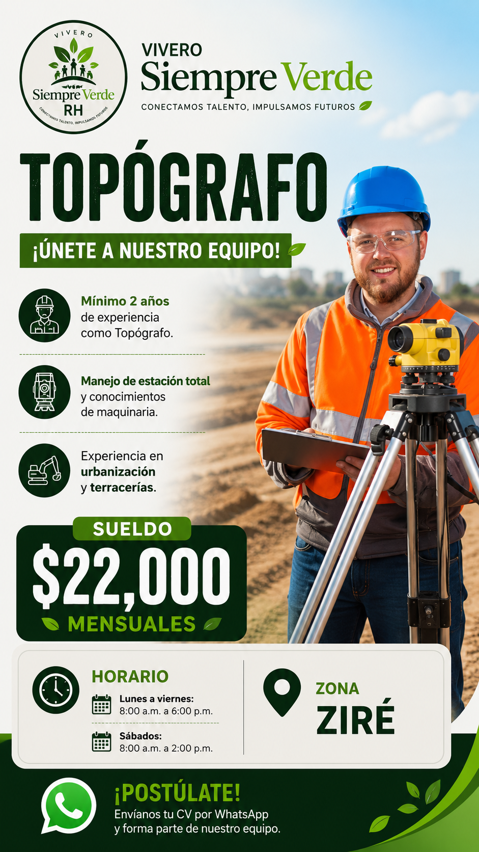 Vivero Siempre Verde RH Facebook ad: Forma parte de nuestro equipo