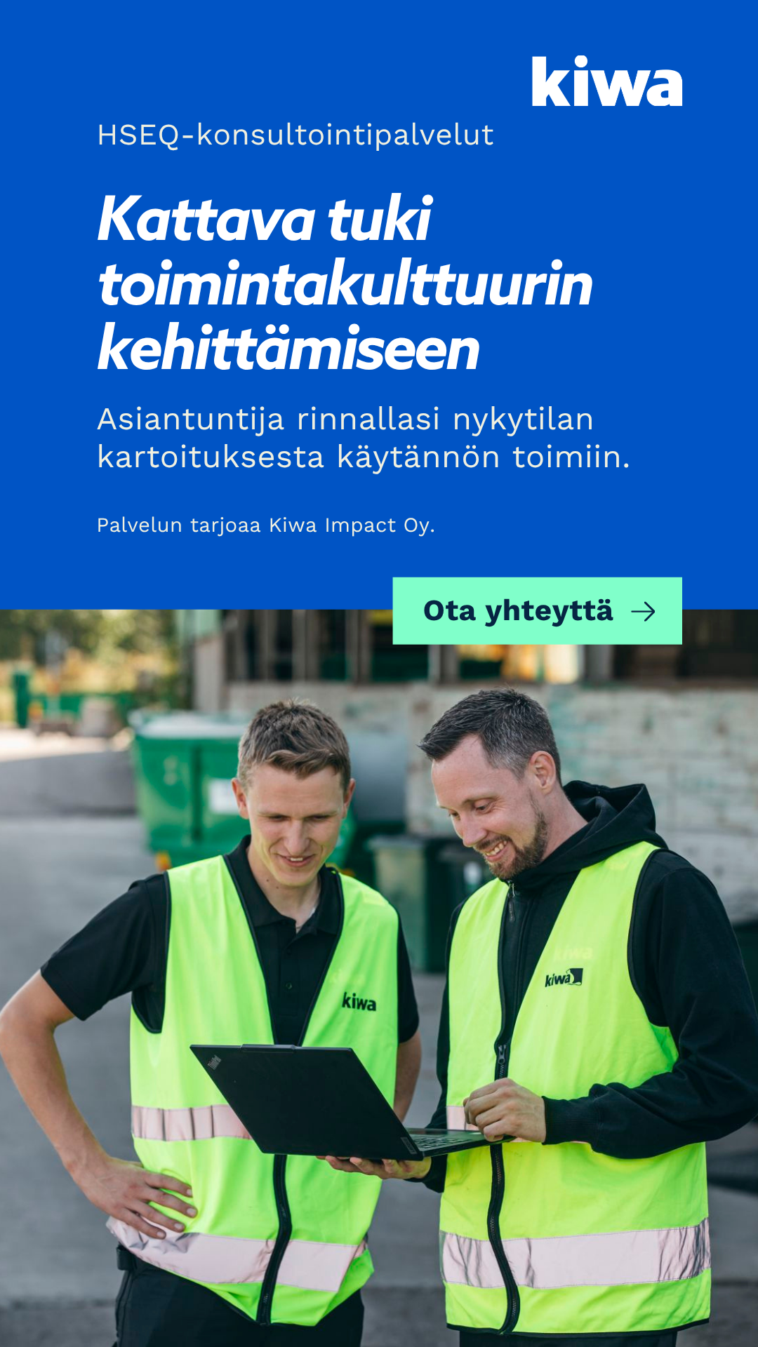 Kiwa Suomi Facebook ad: HSEQ-konsultointipalvelut