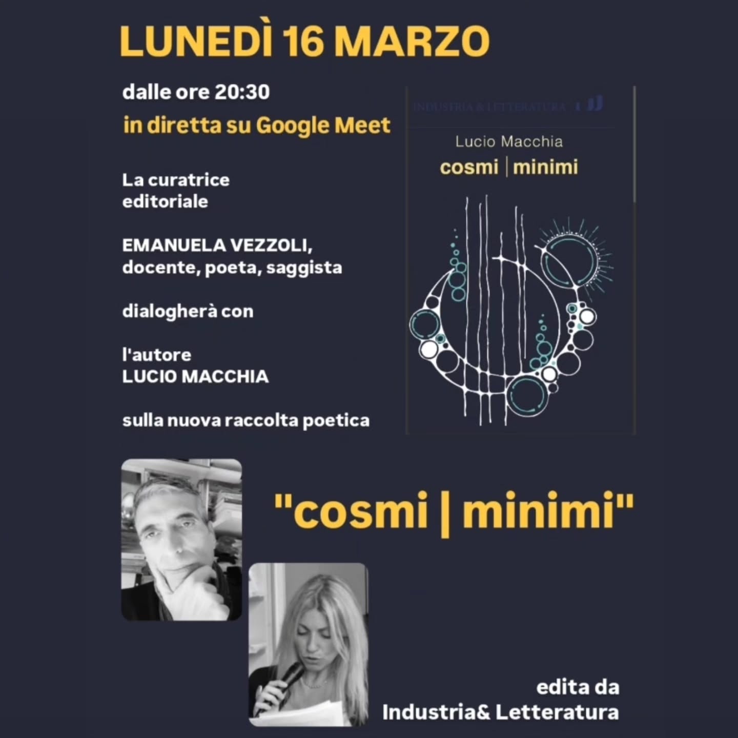 Emanuela Vezzoli prof. Manu Facebook ad: LUNEDÌ 16 MARZO, alle ore 20:30