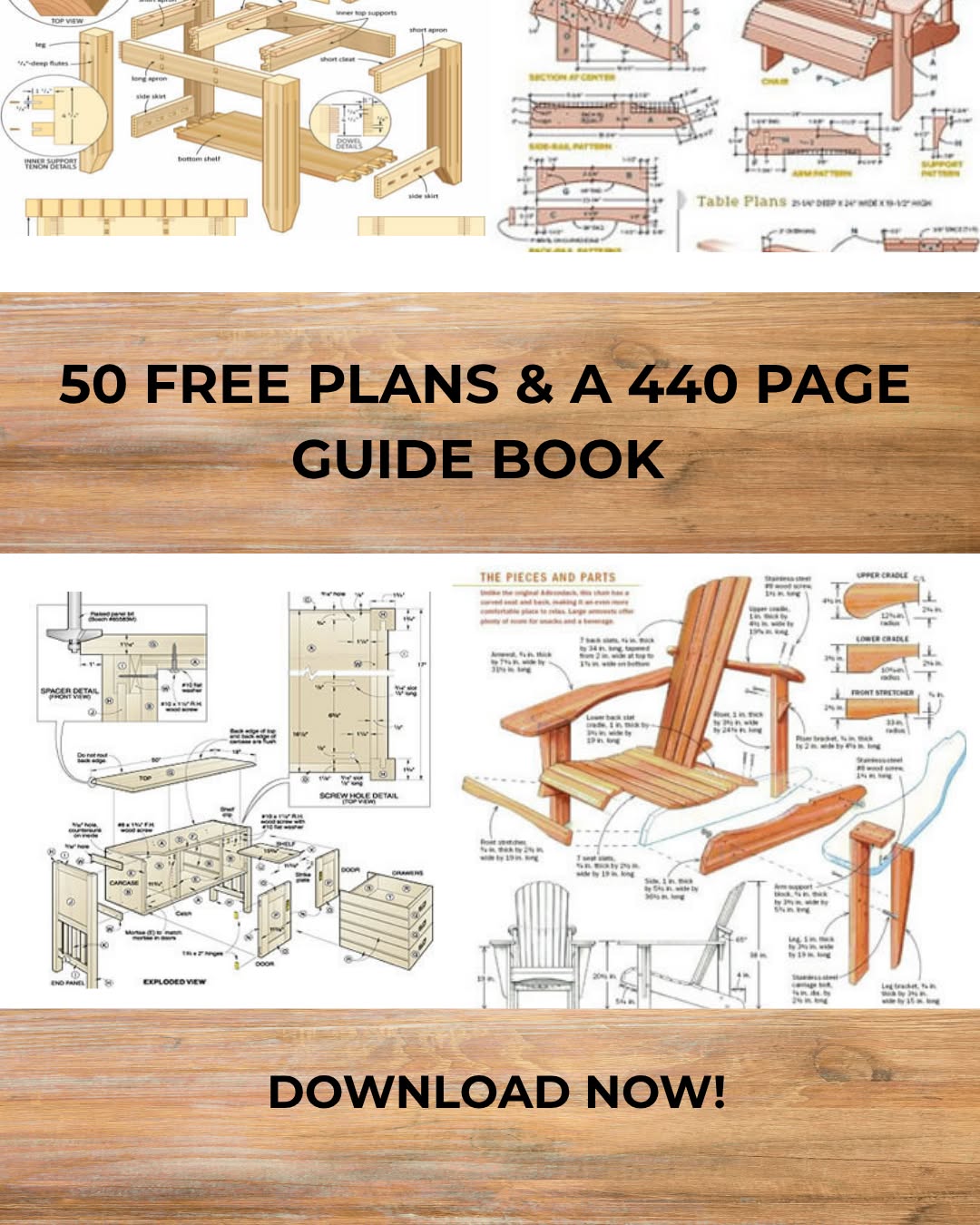 Woodworking Mastery Facebook ad: Free Woodworking Plans: Build something amazing This Week!