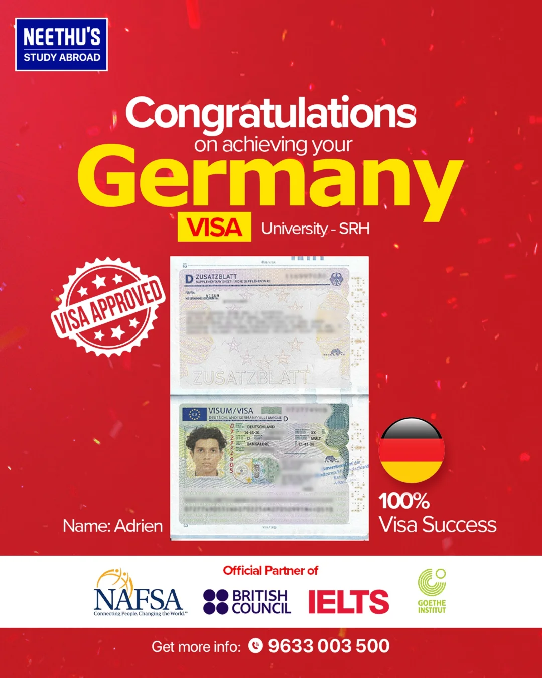 Neethu's Study Abroad Facebook ad