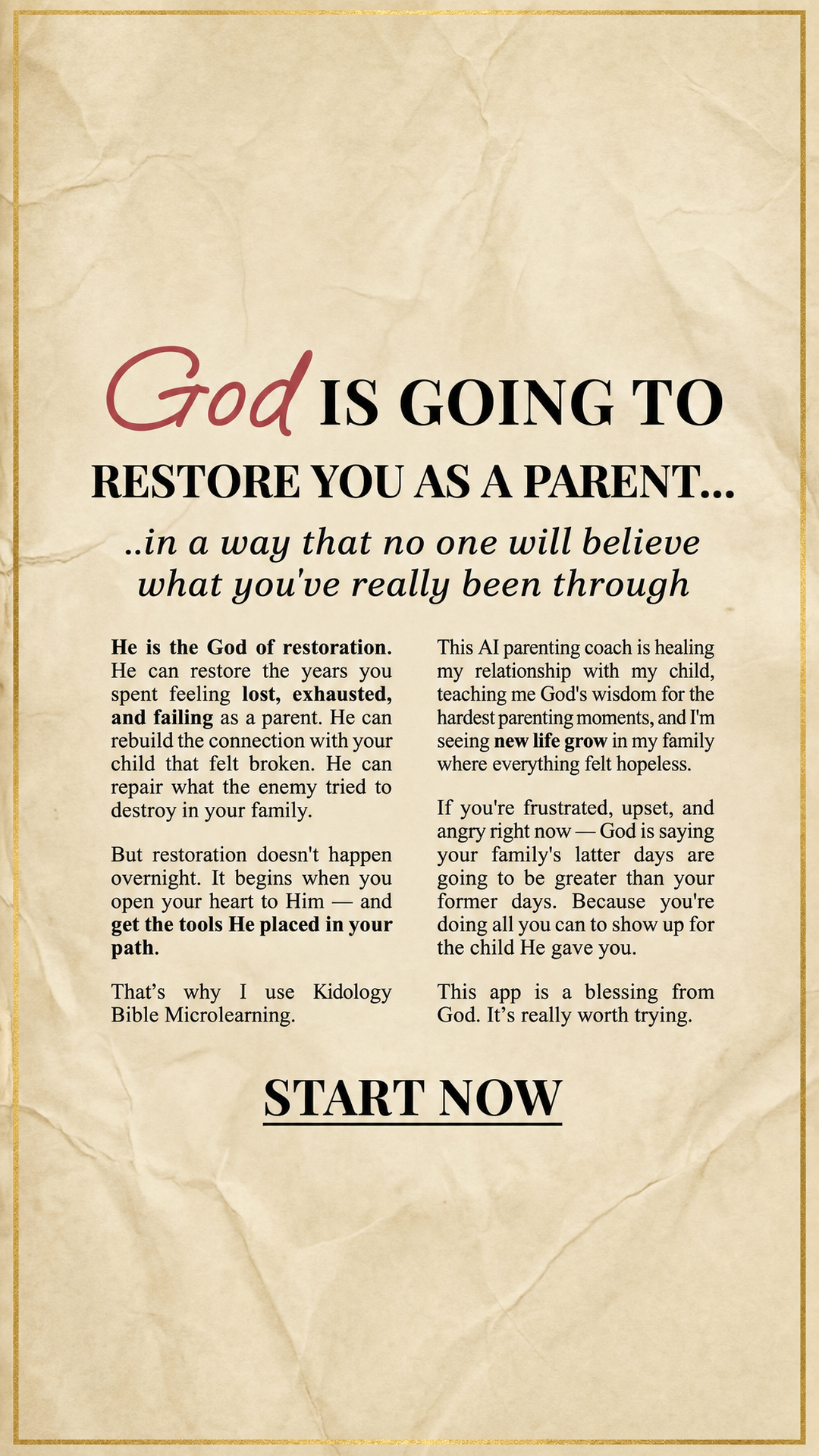 Kidology - Raising with faith Facebook ad
