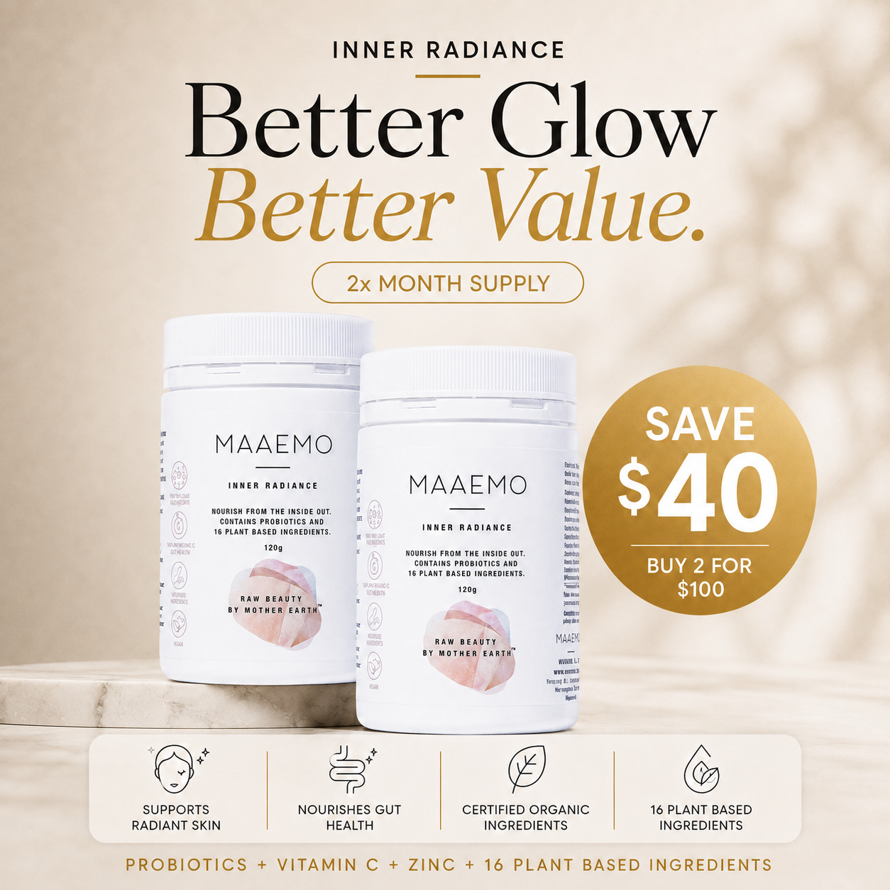 Maaemo Organic Skincare Facebook ad