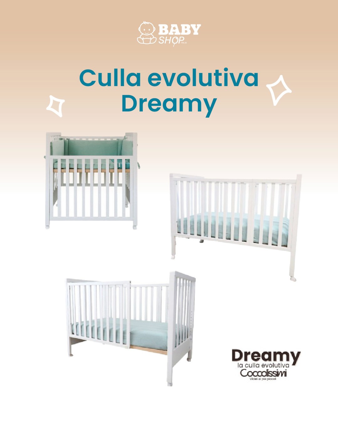 Baby Shop Italia Facebook ad: Una culla. Cinque funzioni.