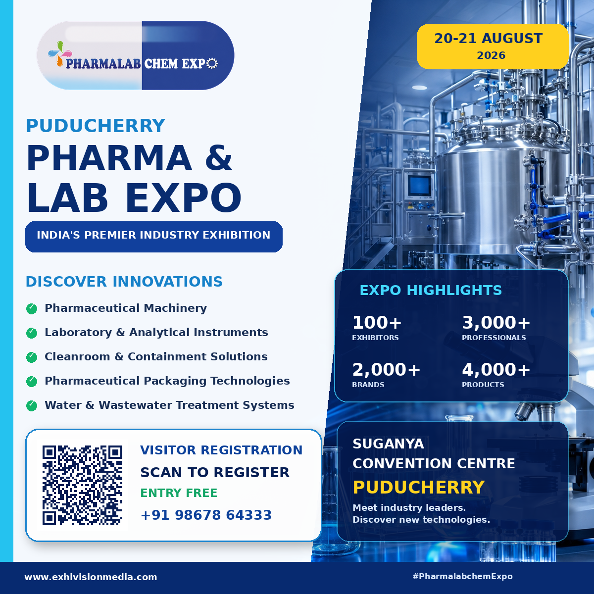 Pharmalabchem Expo Facebook ad from Aug 14, 2026